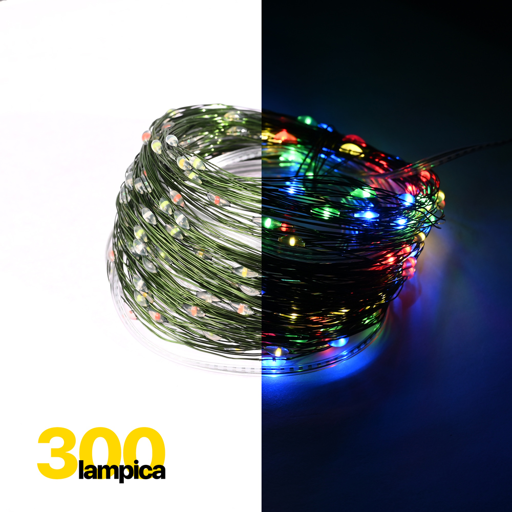 Novogodisnji ukras LED 300 lampica u boji (20m) sa daljinskim upravljacem USB napajanje JWD