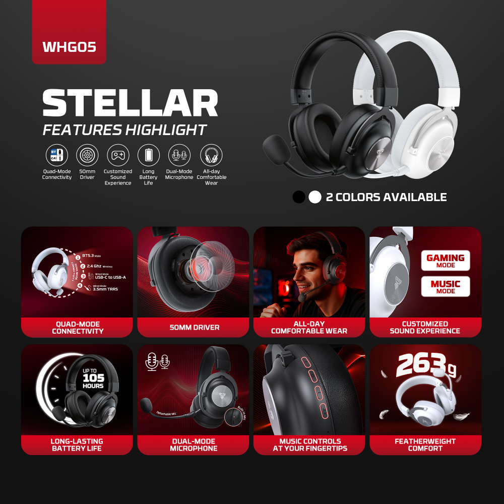 Bluetooth slusalice Fantech Stellar WHG05 bele