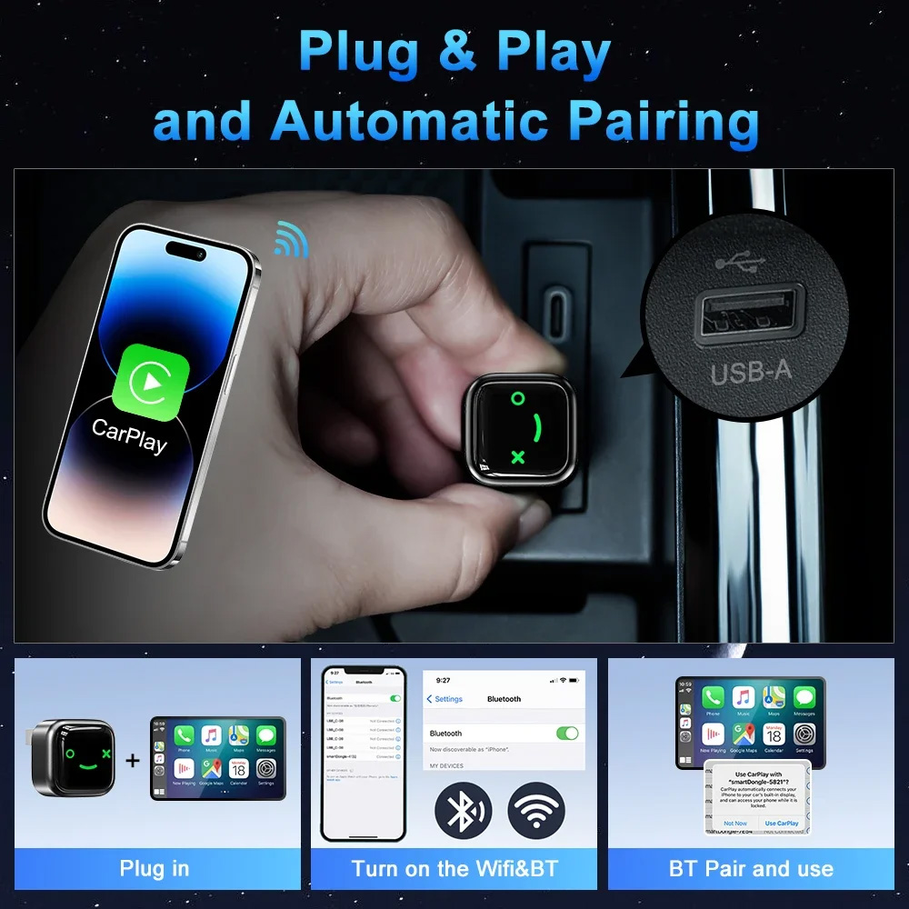 Carplay Wireless Adapter za auto M12 JWD LED