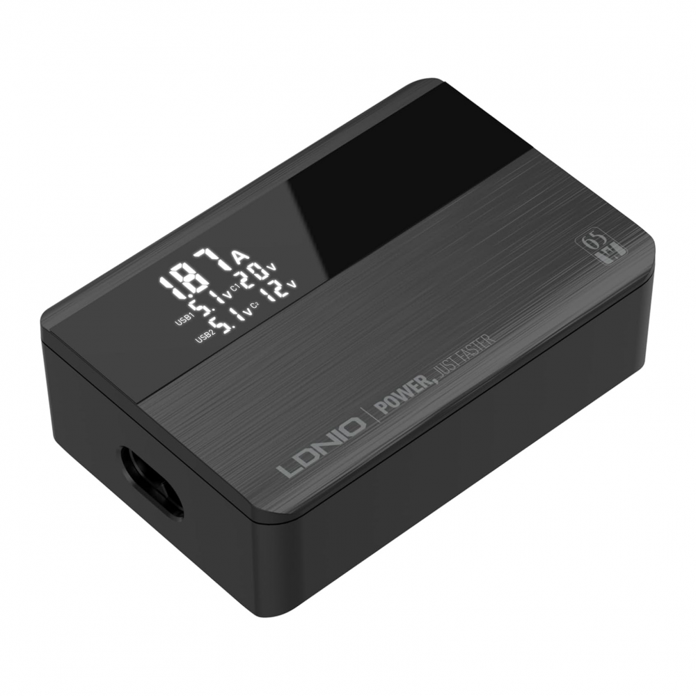 Kucni punjac LDNIO A4808Q, QC4+, PD3.0, LED 70W crni