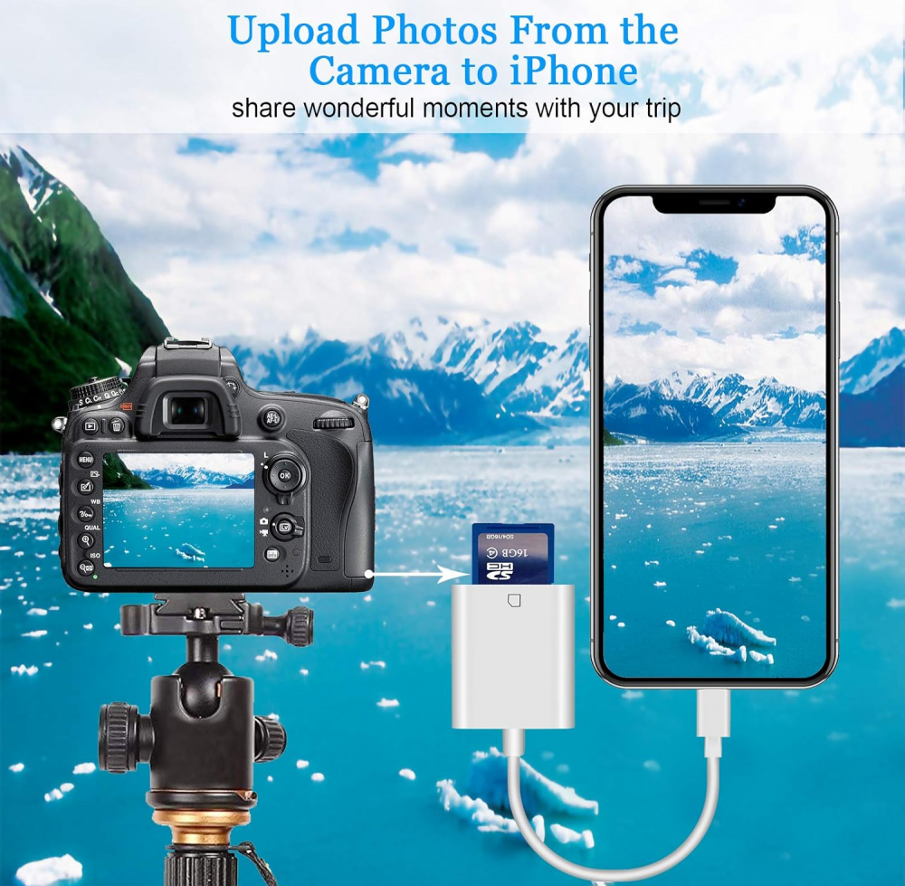 OTG adapter Lighting citac kartica TF/SD beli