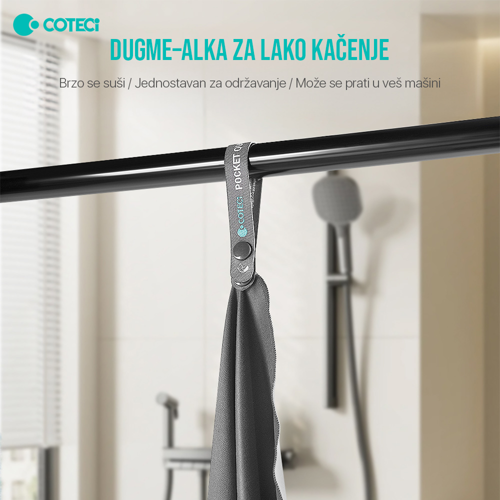 Peskir Coteci Quick Dry 40x80cm sivi