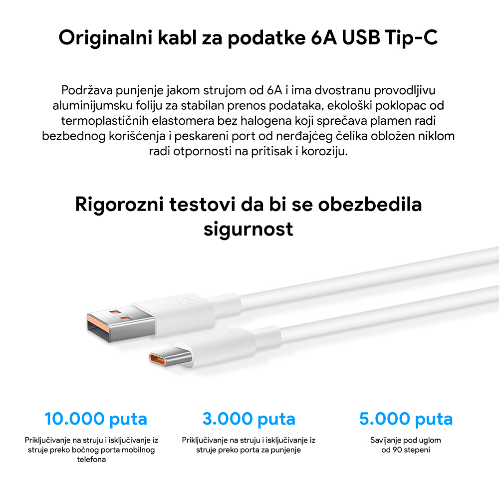 Kucni punjac Honor Super Charge 66W sa type-c kablom beli 1m/6A