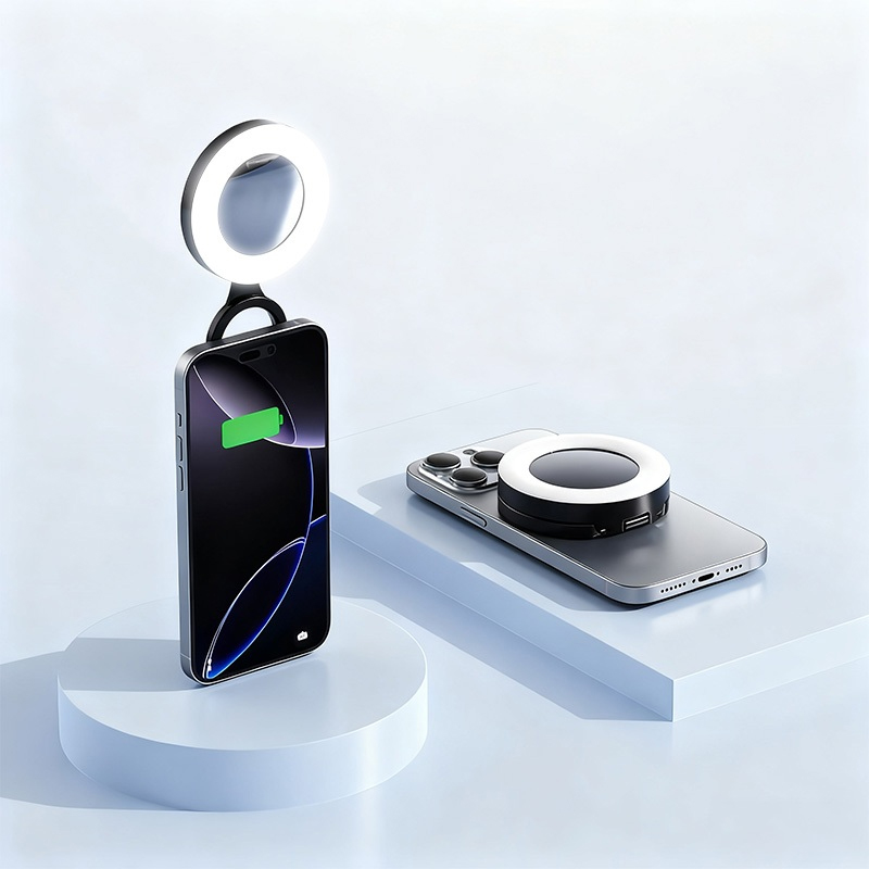 Selfie LED svetlo magnetic crno