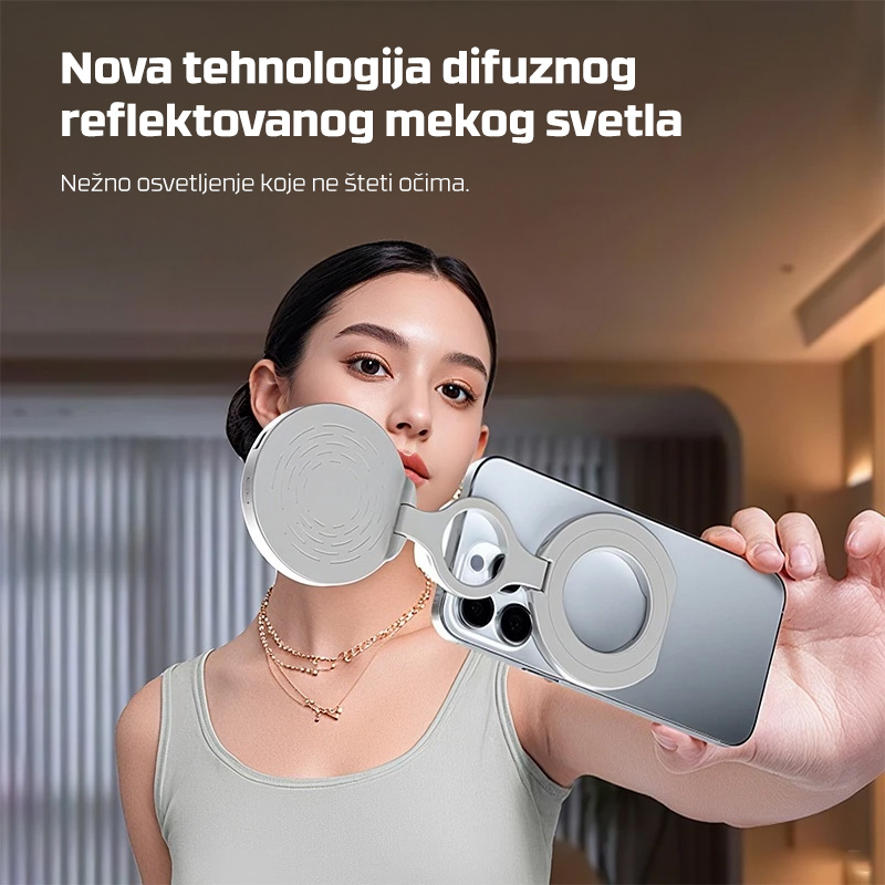 Selfie LED svetlo magnetic crno