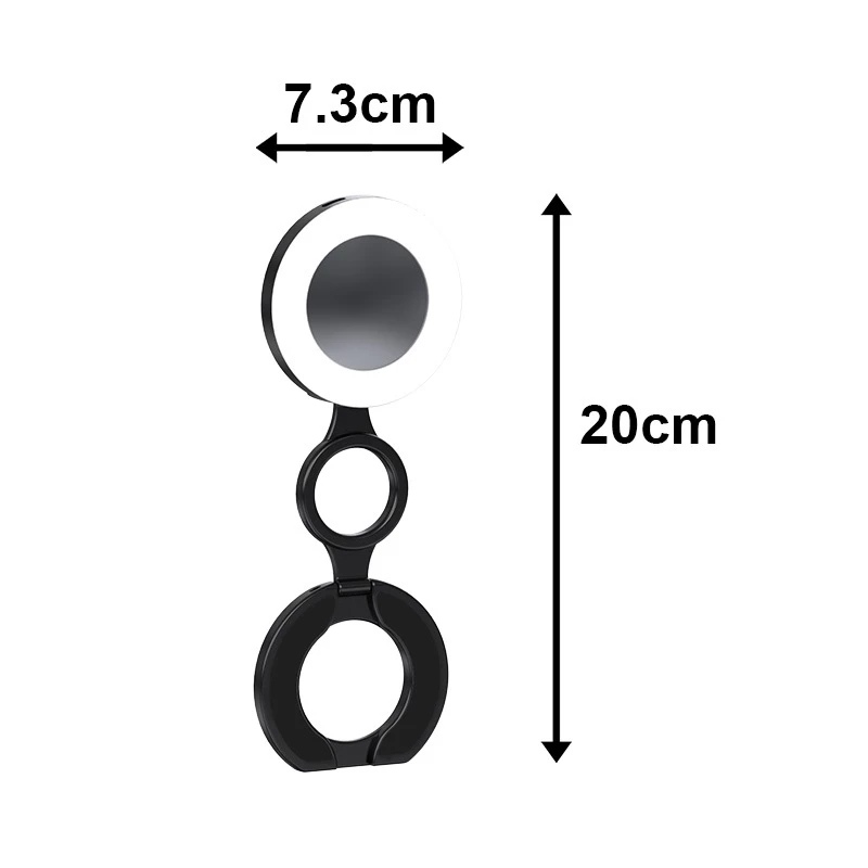 Selfie LED svetlo magnetic crno