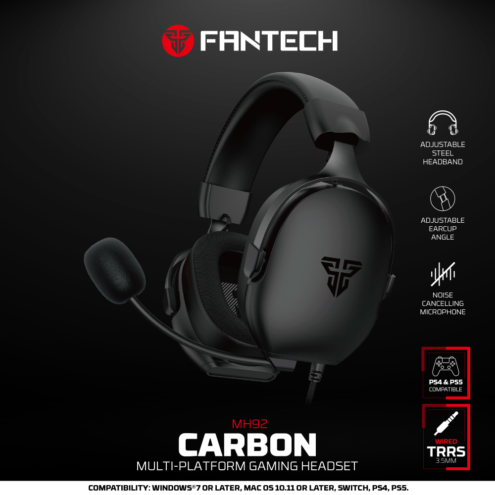 Slusalice Gaming Fantech MH92 Carbon crne
