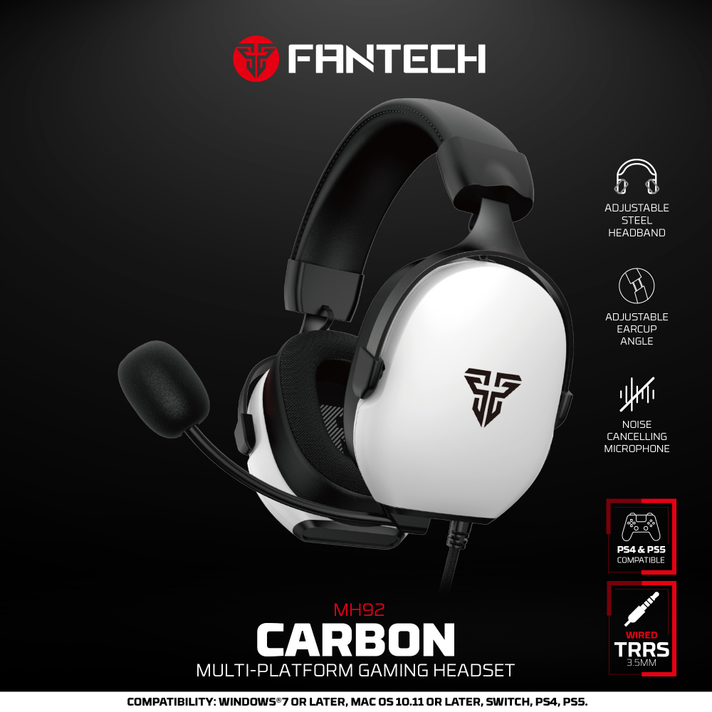 Slusalice Gaming Fantech MH92 Carbon white