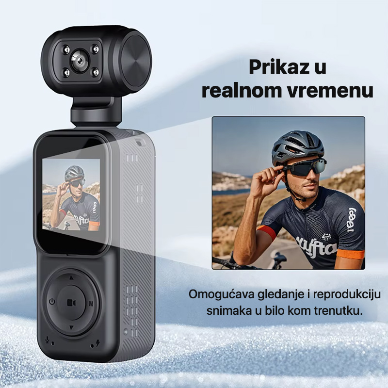 Smart akciona kamera Q5 2k sa memorijskom karticom 64Gb crna
