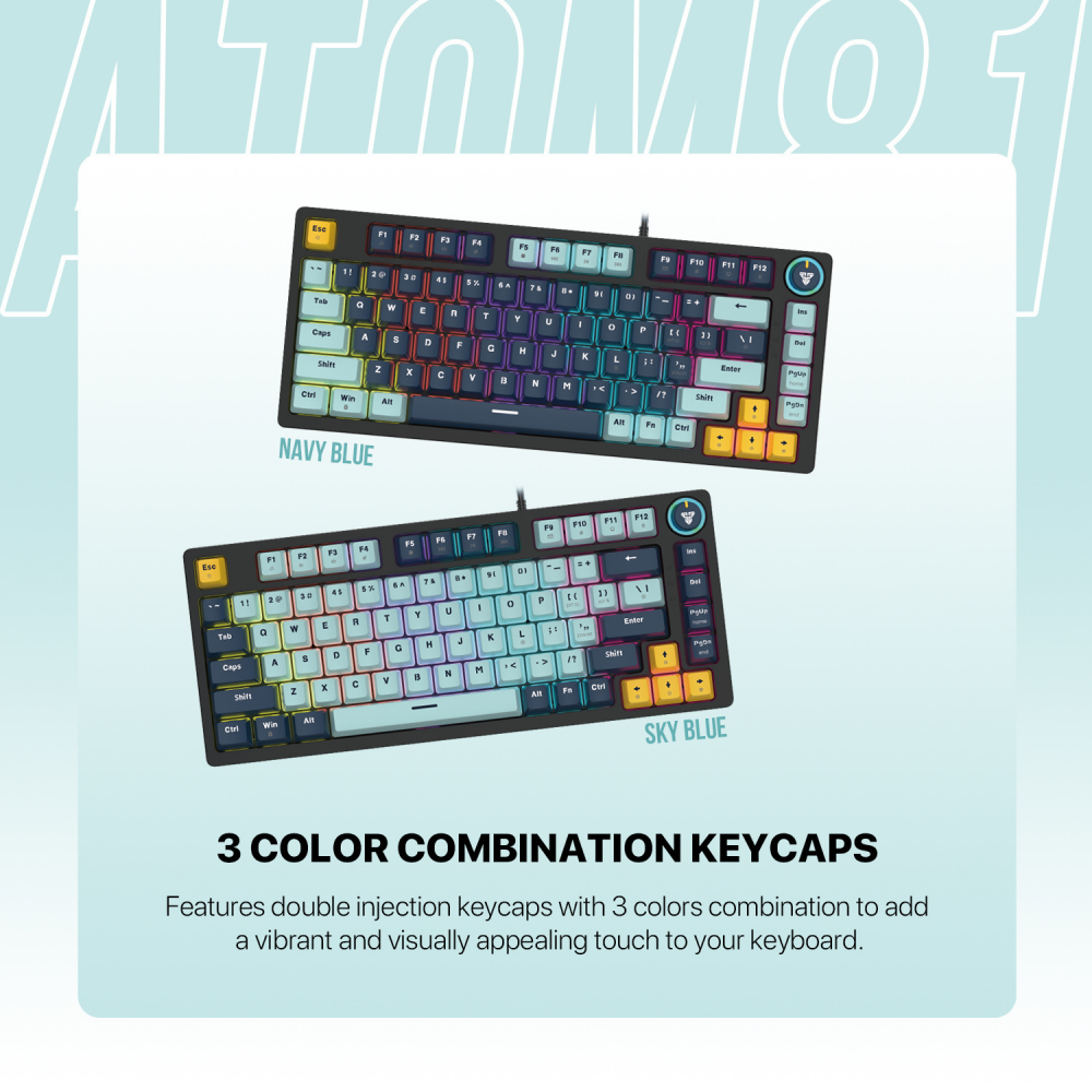 Tastatura Mehanicka Gaming Fantech MK875 RGB Atom 81 SkyBlue (Rosie switch)