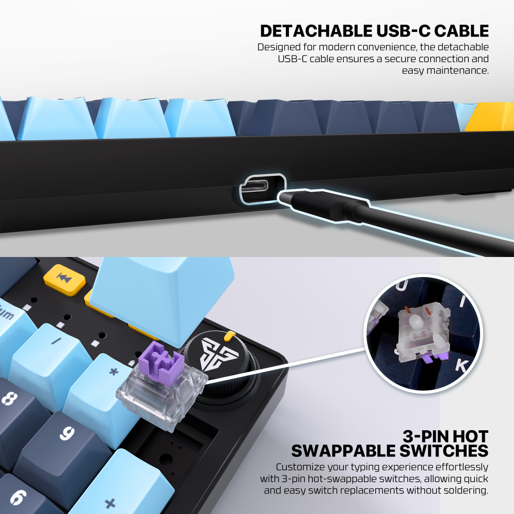 Tastatura Mehanicka Gaming Fantech MK893S RGB Atom 107S MIZU Blue (Rosie switch)