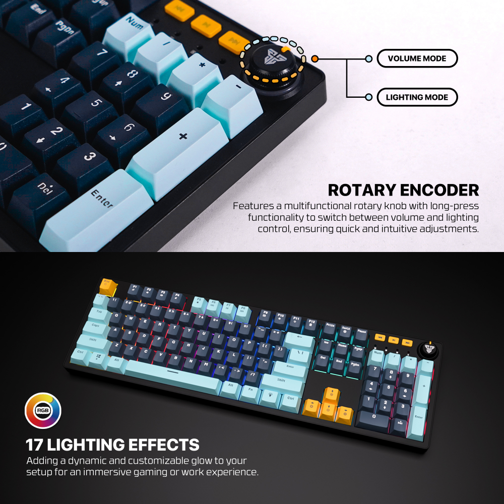 Tastatura Mehanicka Gaming Fantech MK893S RGB Atom 107S MIZU Blue (Rosie switch)