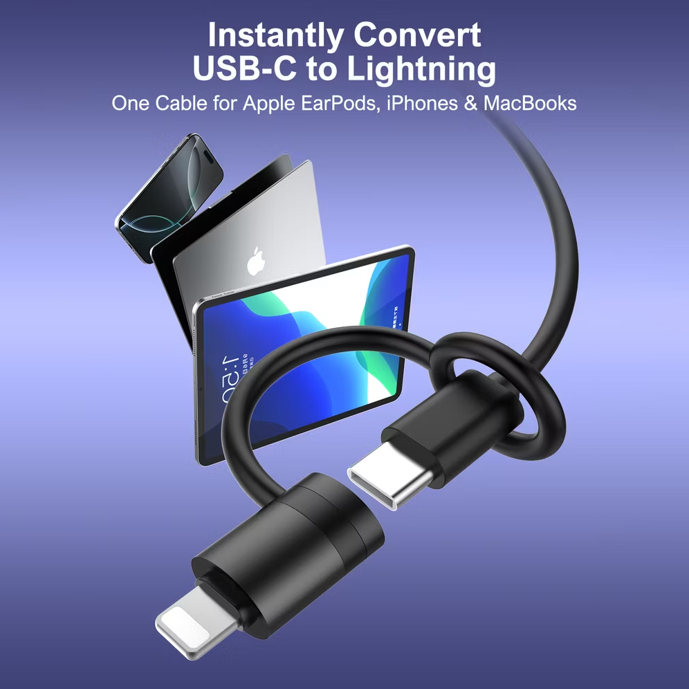 Adapter LDNIO LC270 Lightning na Type C zlatni
