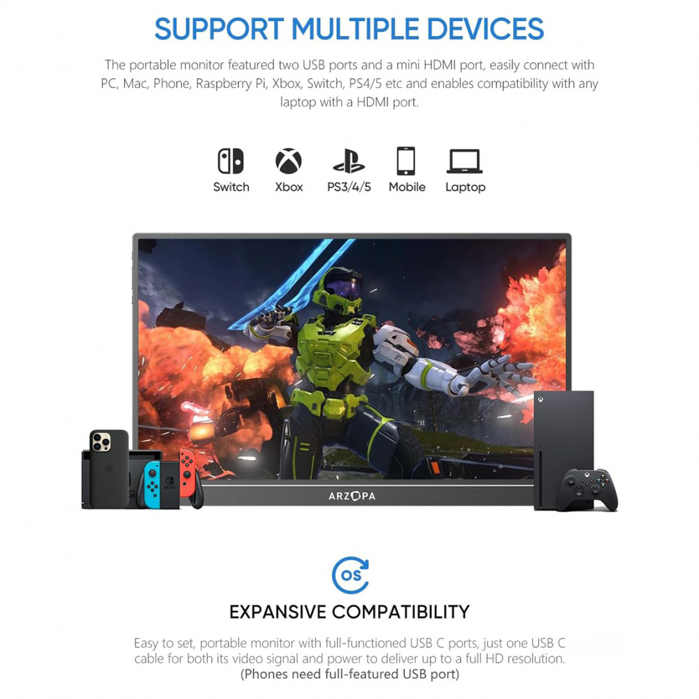 Eksterni prenosni monitor Arzopa Z1RC 16 inch Black 2.5K sRGB100
