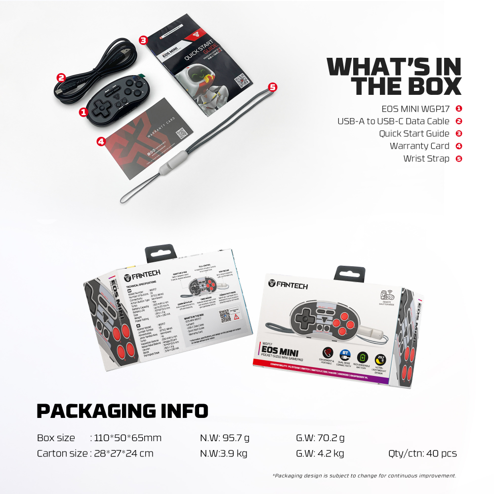 Joypad Wireless Fantech WGP17 Eos mini crni