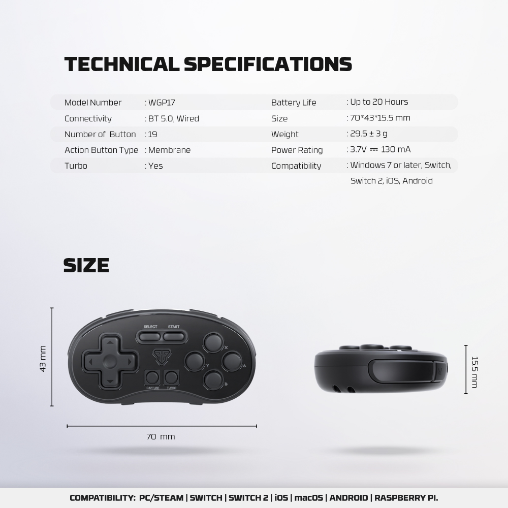 Joypad Wireless Fantech WGP17 Eos mini crni