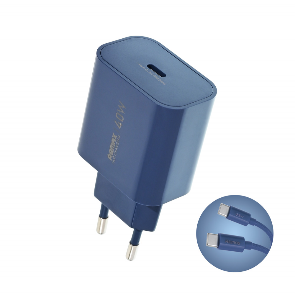 Kucni punjac REMAX Huiying CA10 GaN 40W Type C plavi