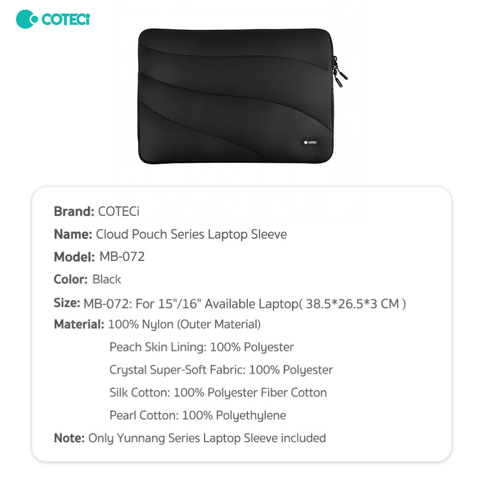 Torba za laptop Coteci MB-072 15-16 inch crna