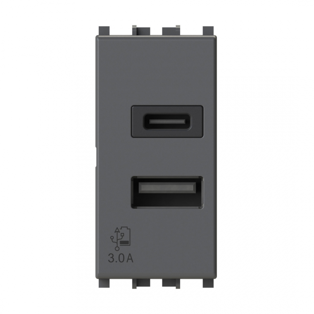 Uticnica USB CA 20W Vimar Arke crna 4B.V19.USB.30