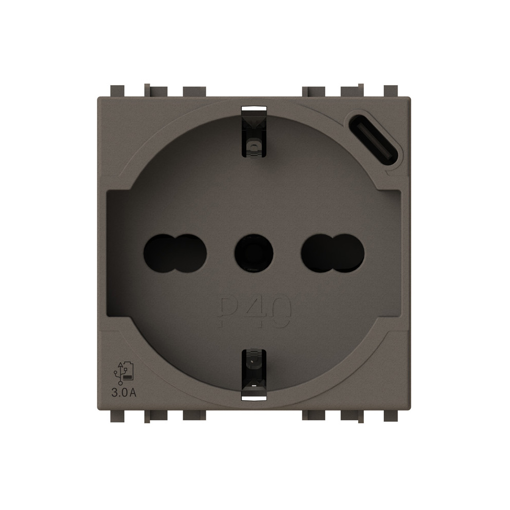 Uticnica USB P40 (1 suko+1 USB C) Vimar Arke metal 4B.V19M.P40.USB