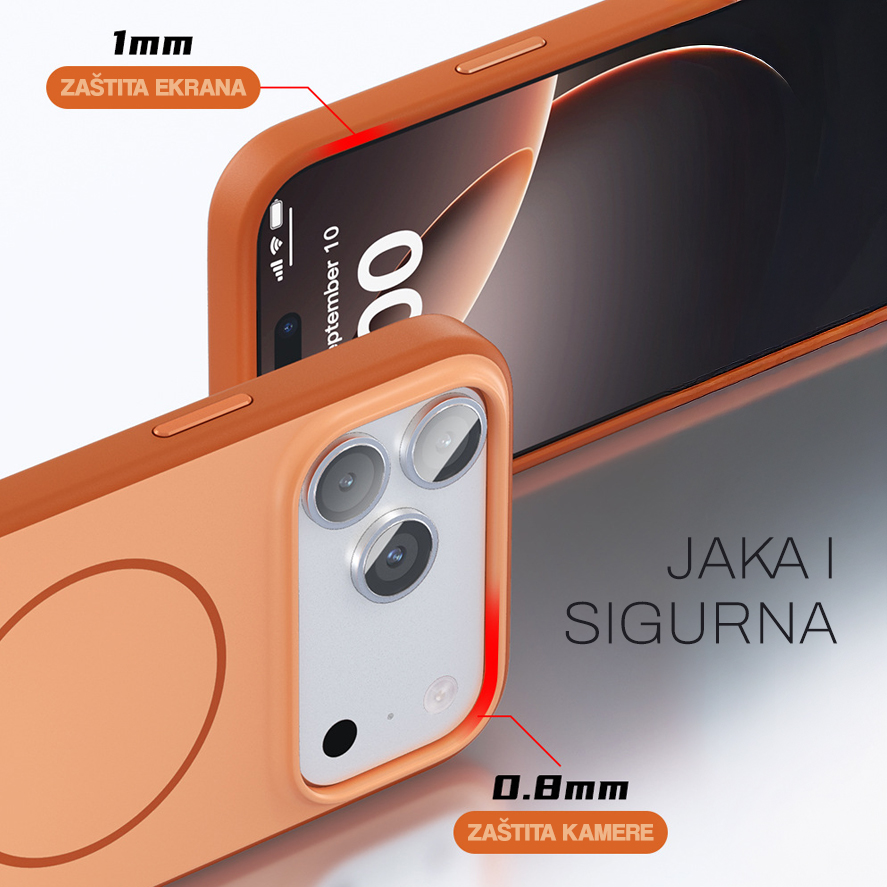 Torbica Magsafe Matte Line za Samsung A576B Galaxy A57 narandzasta