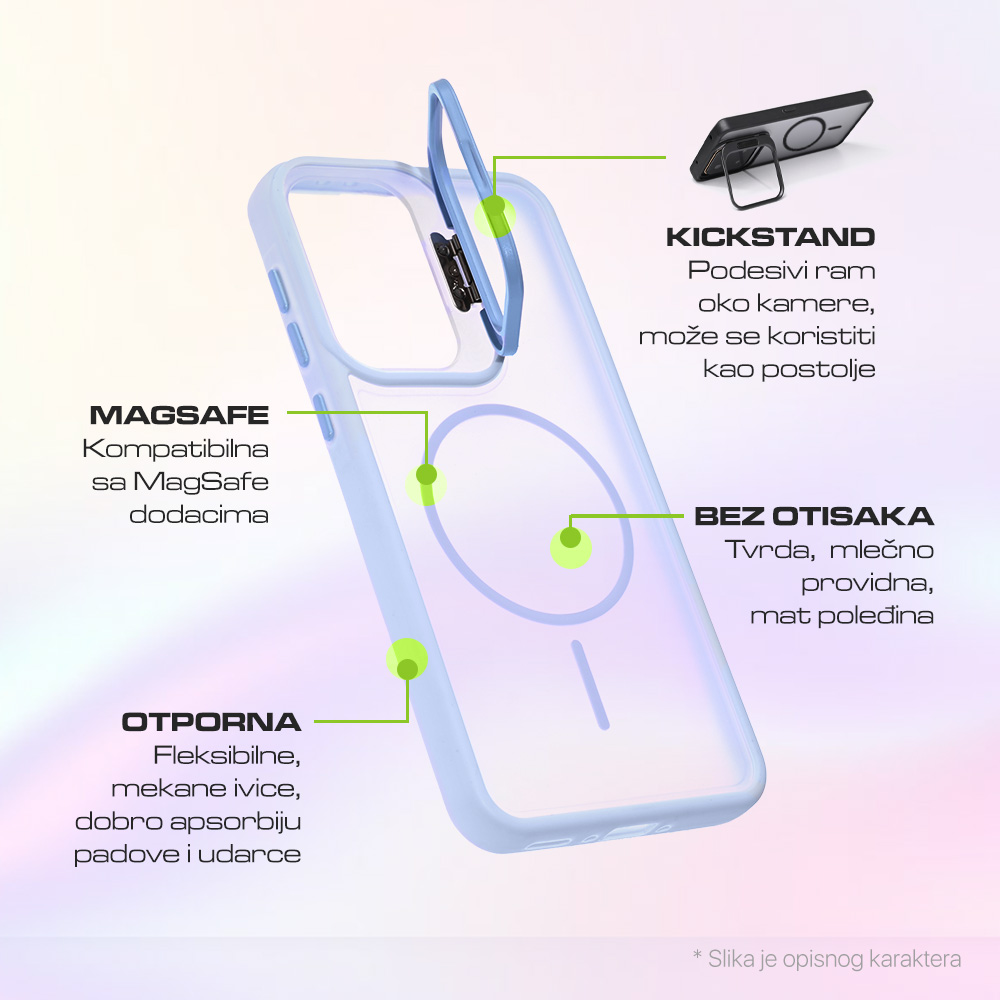 Torbica Magsafe Pastel Pop za Samsung A175 Galaxy A17 zelena