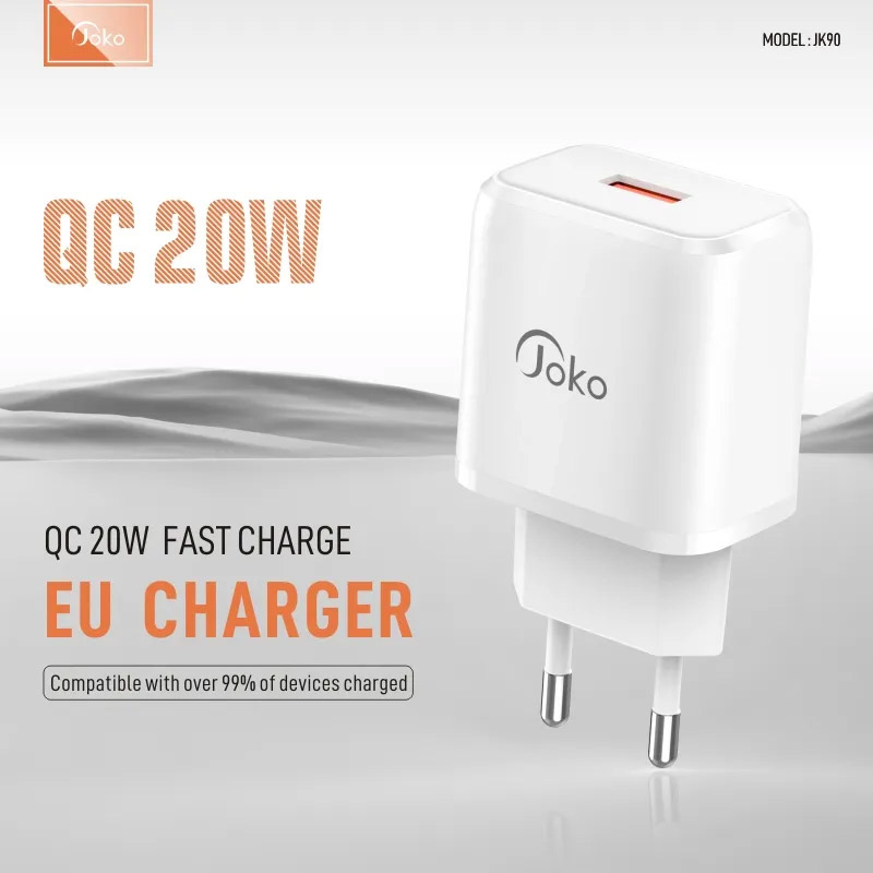 Kucni punjac KONFULON JK90 + DC65 PD20W sa kablom USB na Type C beli