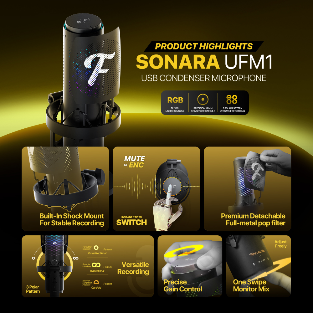 Microfon Wired Fantech UFM1 Sonara crni