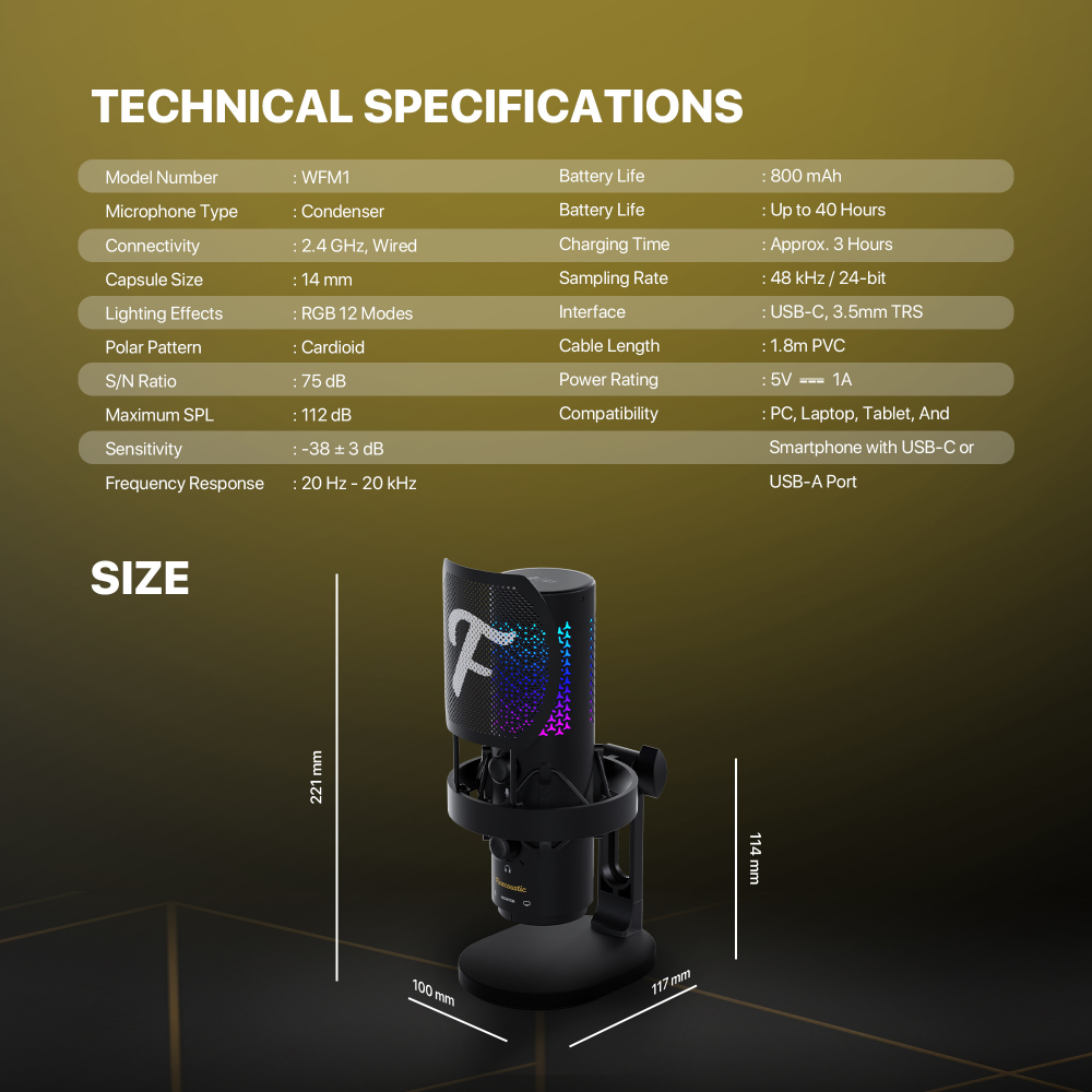 Mikrofon Wireless Fantech WFM1 Resono crni