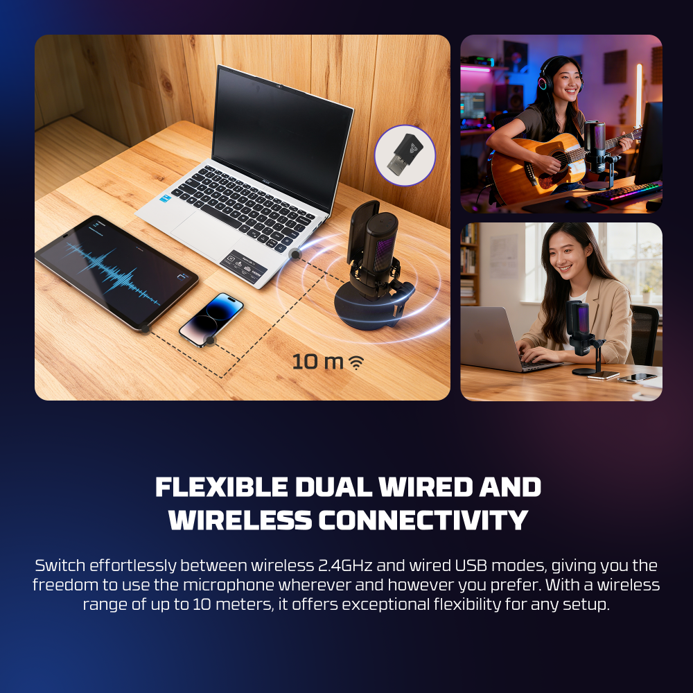 Mikrofon Wireless Fantech WMCX01 Leviosa Wave crni