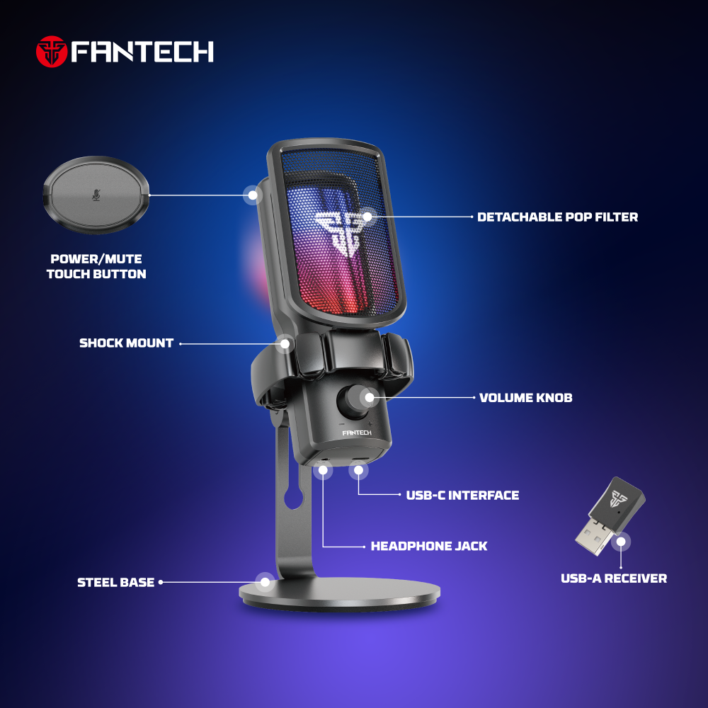 Mikrofon Wireless Fantech WMCX01 Leviosa Wave crni