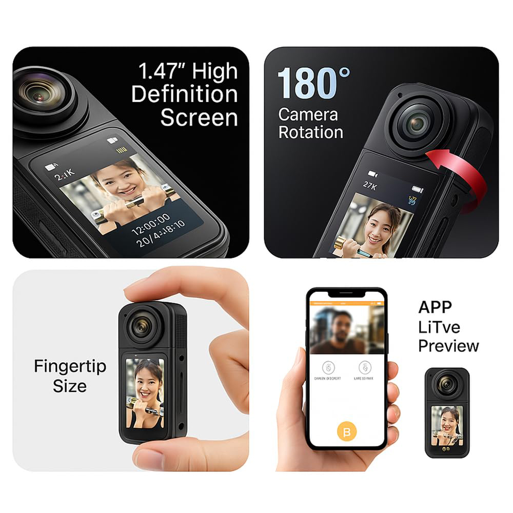 Mini kamera F3 32GB magnetic crna