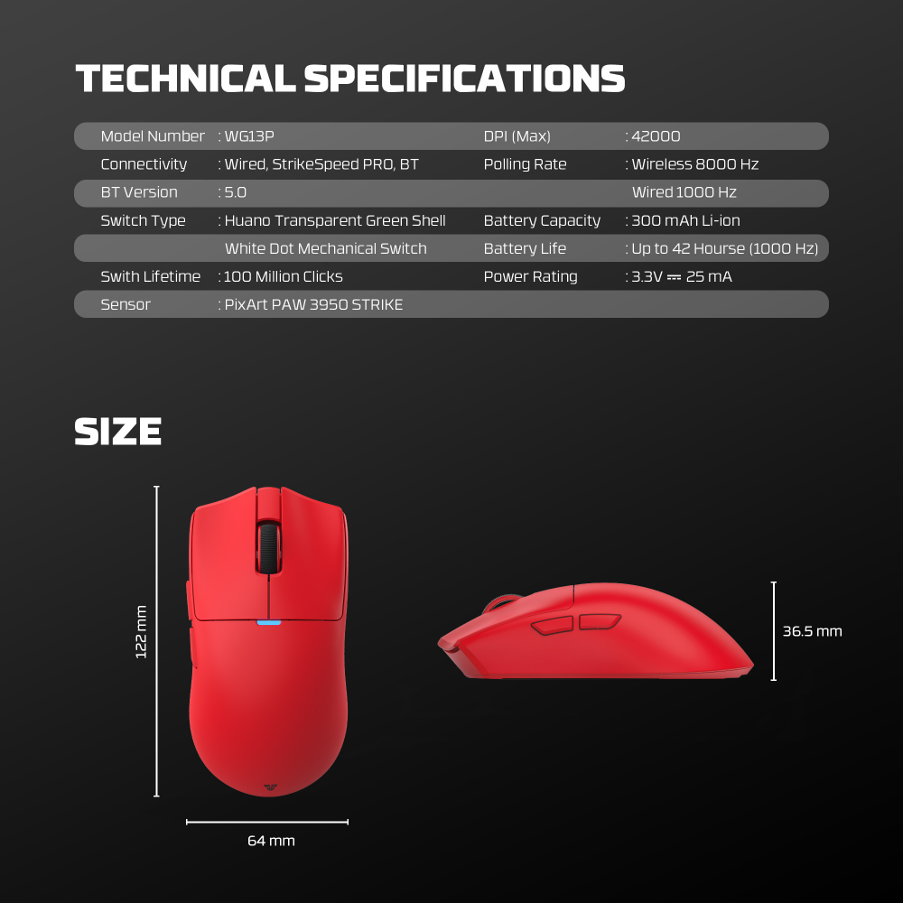 Mis Wireless Gaming Fantech WG13P Tanto Pro P crni