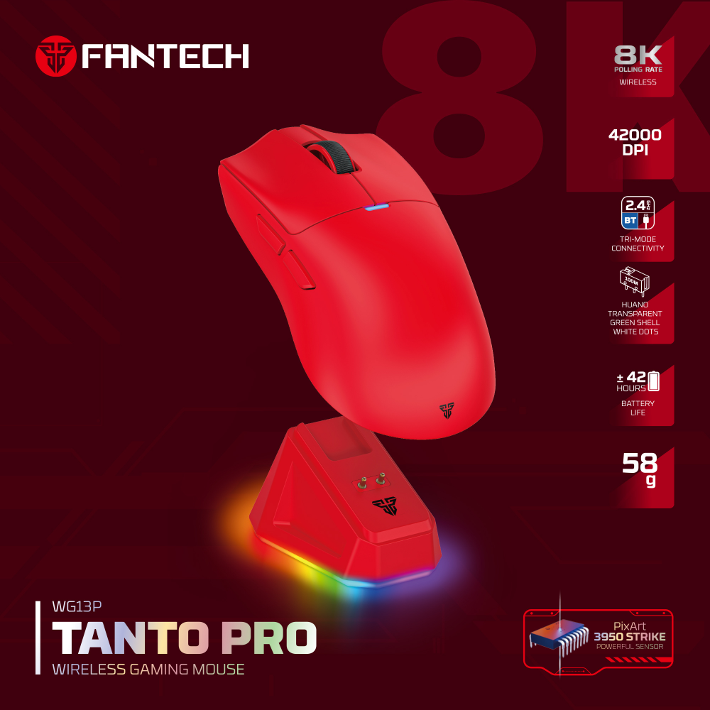 Mis Wireless Gaming Fantech WG13P Tanto Pro P crveni