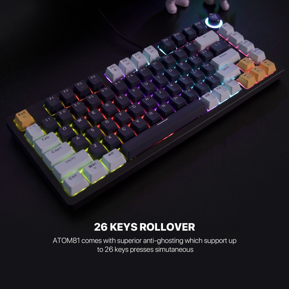 Tastatura Mehanicka Gaming Fantech MK875V2 RGB Atom 81 Mizu Navy (Rosie switch)