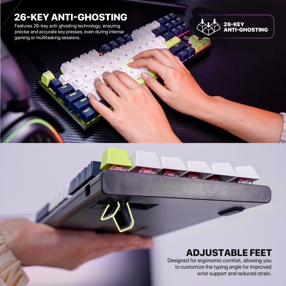 Tastatura Mehanicka Gaming Fantech MK878S RGB Atom 104S Mori plava (taro switch)