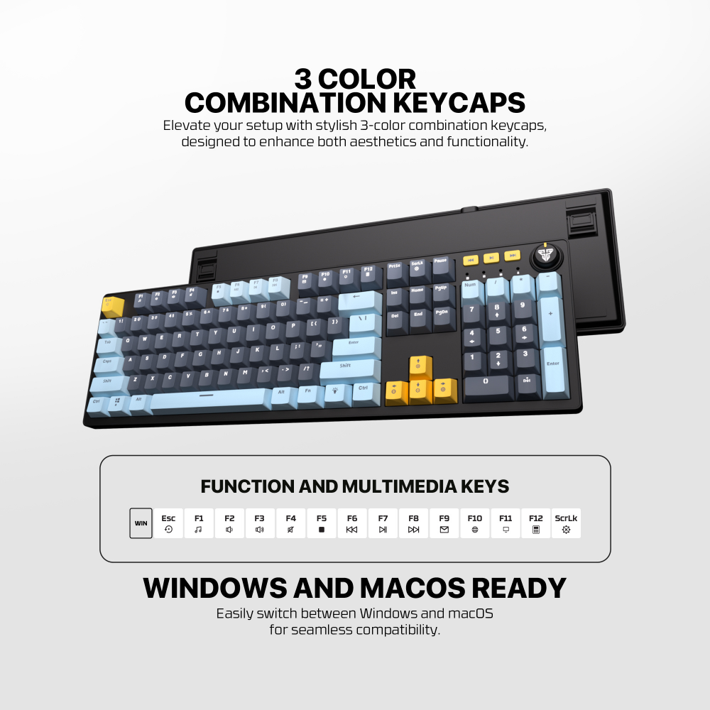 Tastatura Mehanicka Gaming Fantech MK893S RGB Atom 107S MIZU Blue (Taro switch)