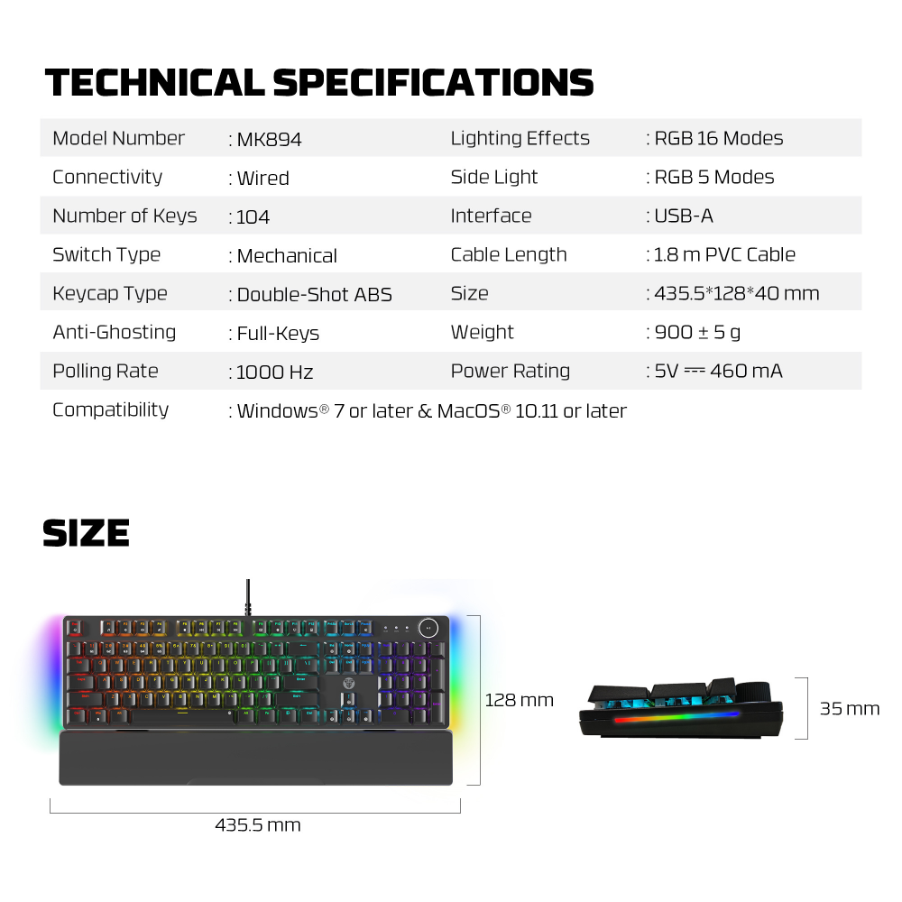 Tastatura Mehanicka Gaming Fantech MK894 RGB Maxpower II sakura (speed grey switch)