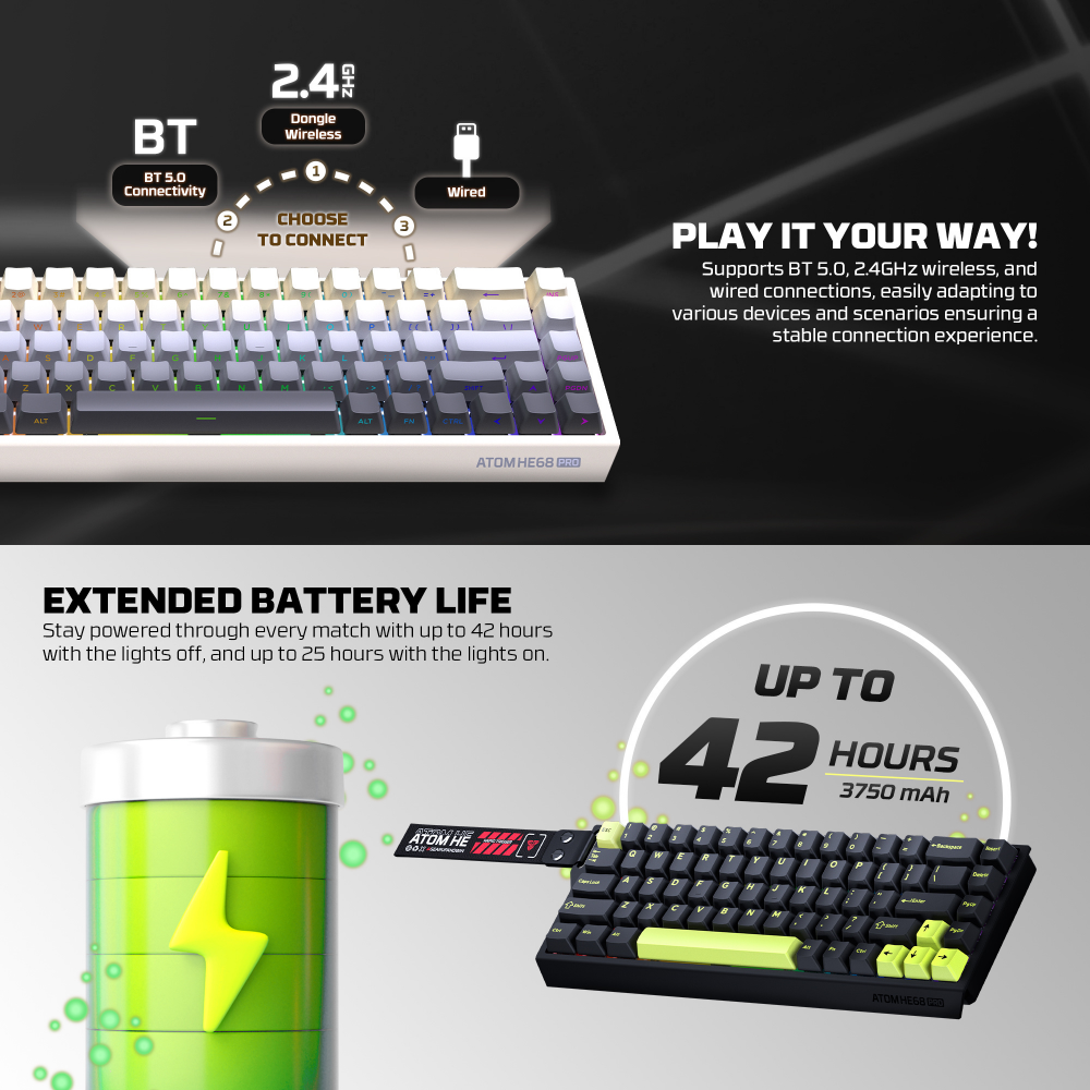 Tastatura Wired Magnetic Gaming Fantech MK922 Atom HE68 Pro Mori crna (emerald switch)