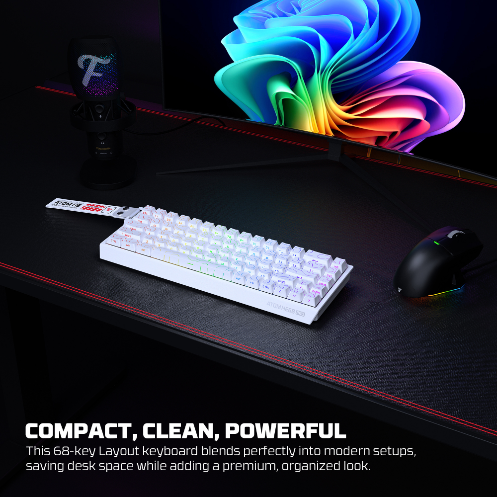 Tastatura Wired Magnetic Gaming Fantech MK922 Atom HE68 Pro Retro bez (emerald switch)