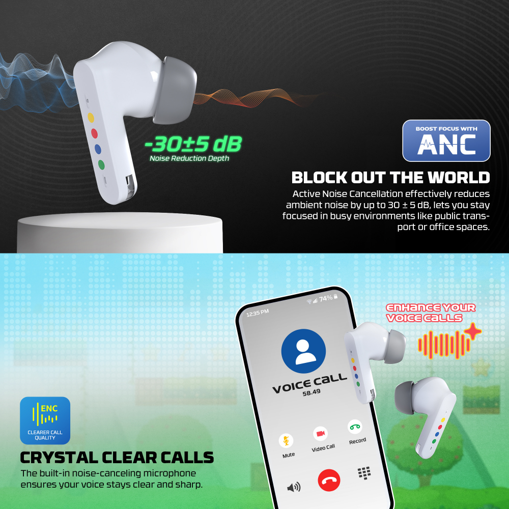 Bluetooth slusalice Fantech TX4 Mithril ANC Super Maxfit sive