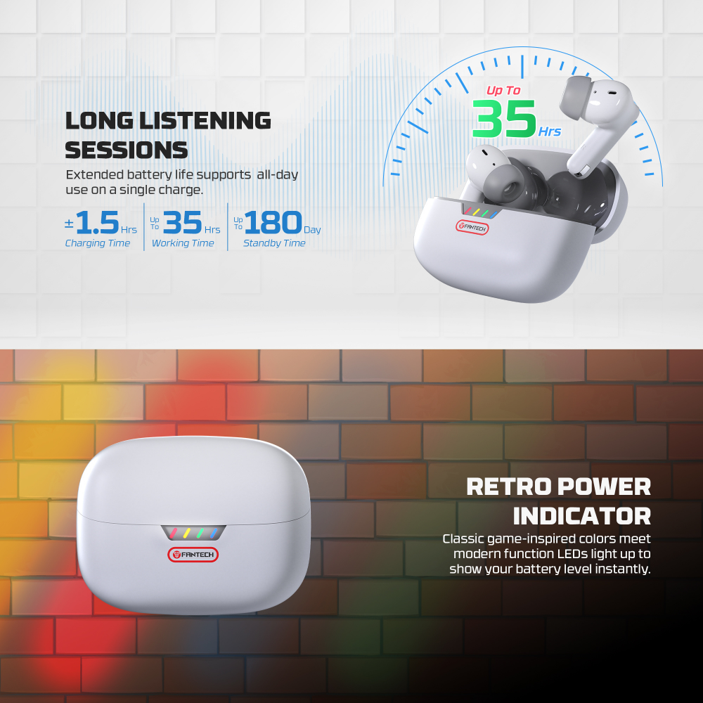 Bluetooth slusalice Fantech TX4 Mithril ANC Super Maxfit sive