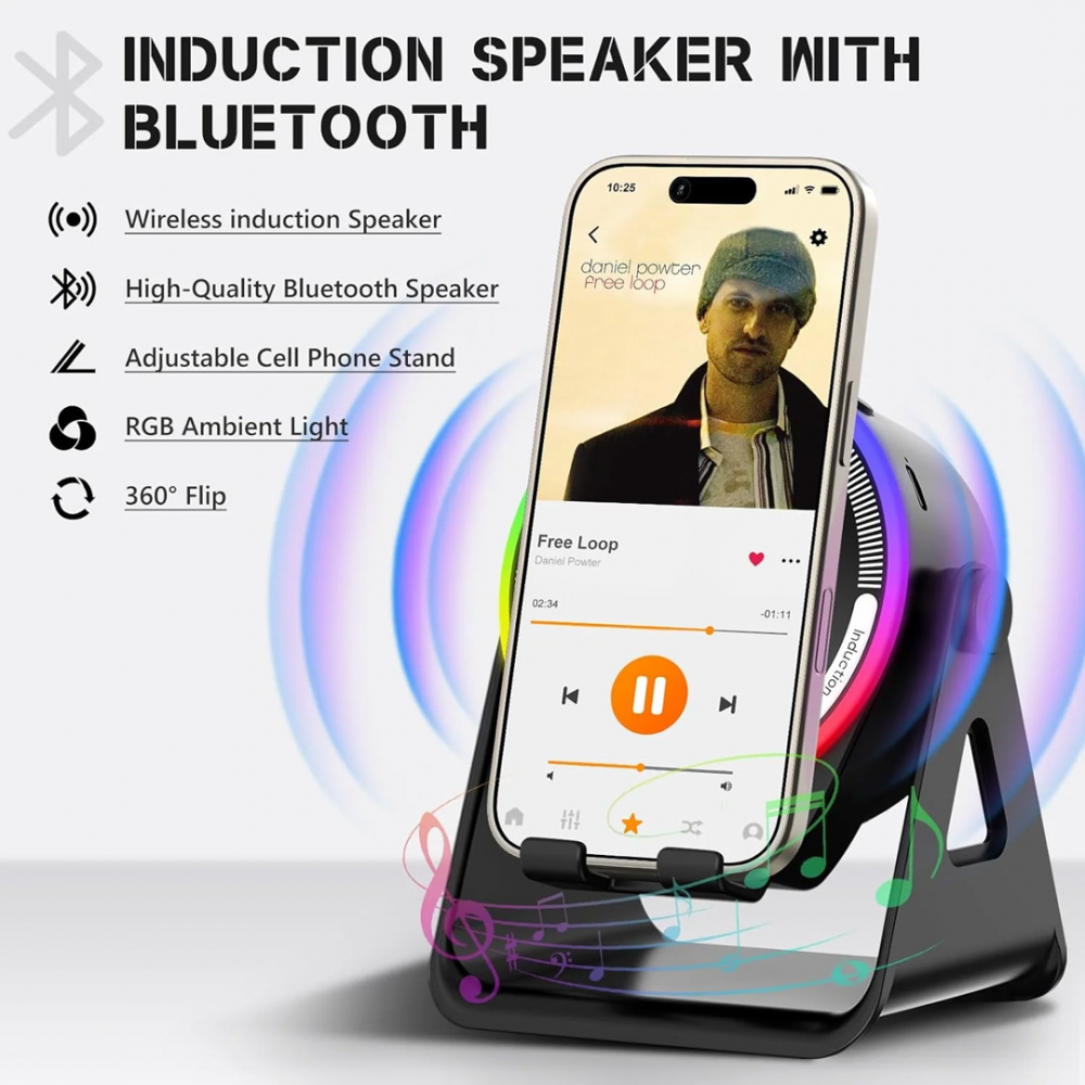 Bluetooth zvucnik JWD crni RGB