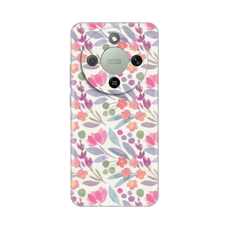 Torbica Silikonska Print za Honor Magic 8 Lite Watercolor Flowers
