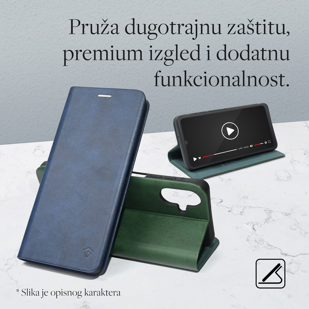 Torbica Teracell Elegant Flip za Honor Magic 8 Lite tamno zelena