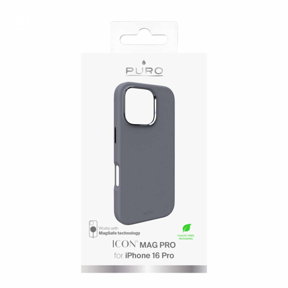 Torbica Puro ICON MAG PRO za iPhone 16 Pro 6.3 tamno siva