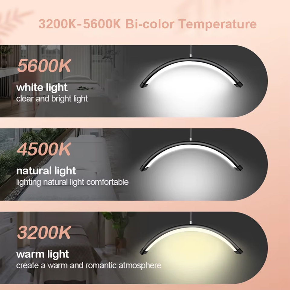 Podna LED lampa Half moon crna