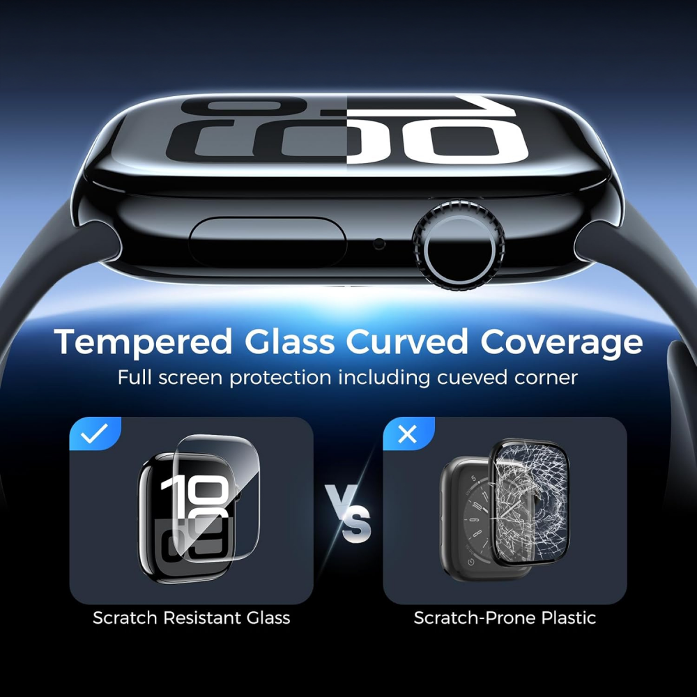 Zastitno staklo Tempered Glass Premium UV Glue Full Cover + Lampa za Apple Watch 10/11 42mm