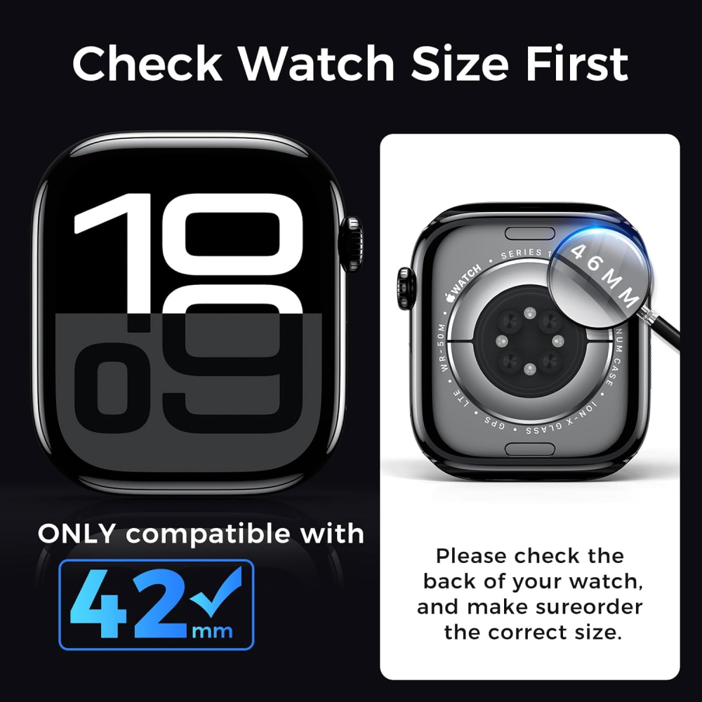 Zastitno staklo Tempered Glass Premium UV Glue Full Cover + Lampa za Apple Watch 10/11 42mm