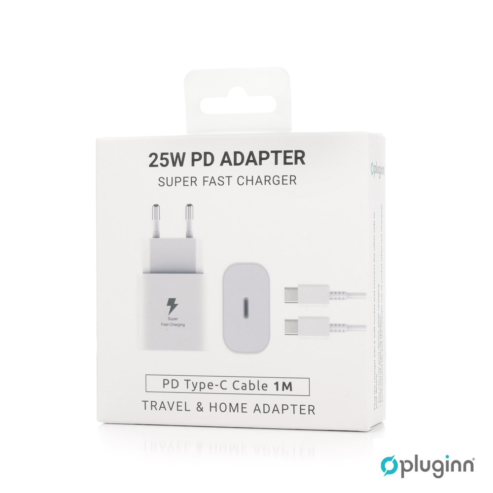 Kucni Punjac Pluginn AJ-25 KP-614C PD Fast 25W za Samsung sa PD Type C kablom CE beli